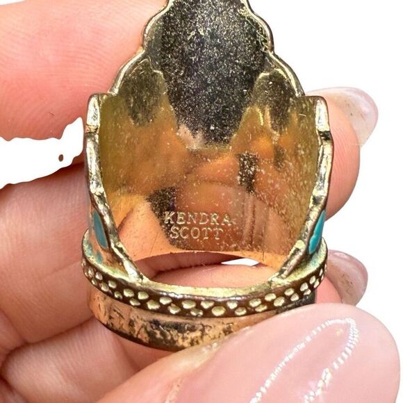 Kendra Scott turquoise and gold ring - size 6 - Picture 4 of 6
